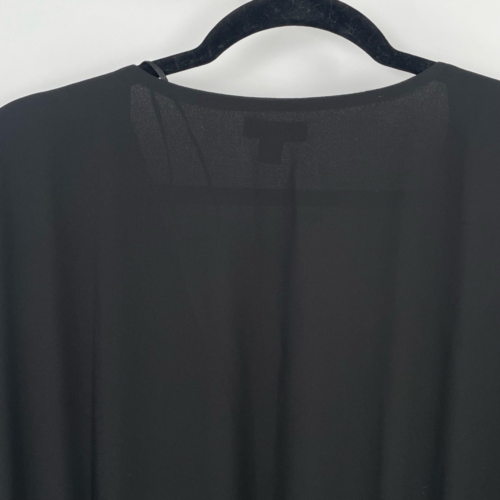 VINCE CAMUTO Women's Black Smocked Waist Long Sleeve V-Neck Wrap Dress Size 3X - Picture 8 of 9